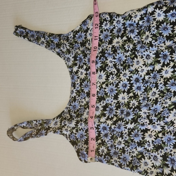 American Eagle Women's Size XS Blue Floral Print Sleeveless Cut-Out Summer Dress - Picture 9 of 12